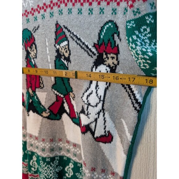 The Beatles Ugly Christmas Sweater Size Small Green Elf Abbey Road Festive Fun - Picture 5 of 6